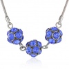 Nine West Fireball Recolor Silver-Tone Sapphire Colored Fireball Pendant Necklace