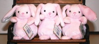 Plush Stuffed Bunny Rabbit Collection -Set of Three 5 Pink Bunnies