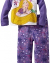 AME Sleepwear Girl's Rapunzel 2-Piece Toddler Pajama Set, Blue, 3T