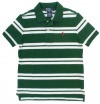 Polo Ralph Lauren Boys Striped Mesh Pony Logo Polo Shirt - 4/4T - Green/White