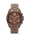 Tap this season's tonal watch trend with this espresso bracelet style from MICHAEL Michael Kors. It's chronograph movement is ever-practical while roman numeral indexes give this piece a distinctive stamp.