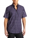 Van Heusen Men's Cvc Wrinkle Free Large Plaid Shirt