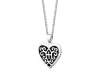 Sterling Silver Love Is Patient Love Is Kind Reversible Heart with Cross Pendant Necklace , 18