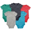 Carter's 5 Pack Boys Striped Pocket T Bodysuit Set- Newborn through 24 Months (12 Months)