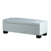 BEST Guernsey Leather Storage Ottoman, White