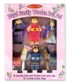 Roll out the red carpet!  Here comes the Queen and the King, the Princess, the Prince and two Royal Mounts!  With flexible arms and legs, these six wooden figures add the royal touch to castle play.