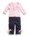 GUESS Kids Girls Baby Triangle Tee & Leggings Set (0 , LIGHT PINK (6/9M)