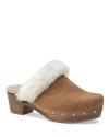 UGG® Australia updates this 70's-inspired clog with faux fur trim, rivets along the sides and a rugged rubber sole.