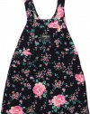 Oshkosh B'gosh Infant Girl's Overall Jumper-Skirt, Navy with Pink Flowers (12 Months)