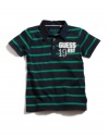 GUESS Kids Boys Short-Sleeve Polo with Front and Back Ar, STRIPE (8/10)