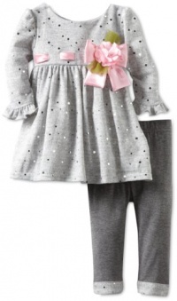 Sweet Heart Rose Baby-Girls Infant Sparkle Legging Set, Gray, 24 Months