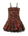 Inspired by vintage Americana, this pretty tartan plaid design features ruching and a full tulle skirt for a stylish silhouette.