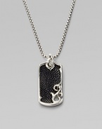 Unique texture and stunning design in sterling silver with a rayskin-textured leather inlay. Pendant, about 2 long Chain, about 20 long Imported