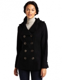 Miss Sixty Womens Double Breasted Hooded Peacoat