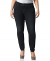 Snag a sleek casual look with Silver Jeans' plus size skinny jeans, finished by a dark wash.