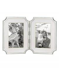 Always look your best. Simply timeless, the hinged Sullivan Street picture frame by kate spade features narrow silver-plated trim with pretty architectural detail and white mats that flatter any photo.