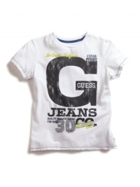 GUESS Kids Boys Screen Crewneck T-Shirt, WHITE (16/18)