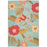 Safavieh Blossom Collection BLM675A Handmade Blue and Multi Hand Spun Wool Area Rug, 8-Feet by 10-Feet