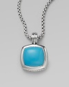 From the Albion Collection. Vibrant, smooth turquoise is richly framed in sterling silver.Turquoise Sterling silver About ½ square Imported  Please note: necklace sold separately.