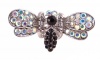 Hair Clip - H50 - Bumble Bee set with Swarovski (tm) Crystal Stones ~ Jet (Black) and Clear AB (Iridescent) (ap)