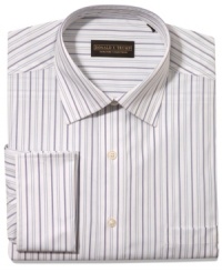 Donald Trump combines classic sophistication and modern comfort with this striped French cuff dress shirt.