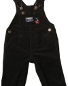 Oshkosh B'gosh Girls Black 5-pocket Cotton Corduroy Adjustable Overall Pants with Concealed Leg Snaps (24 Months)