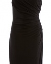 Lauren By Ralph Lauren Black Matte Jersey One Shoulder Sheath Dress 4