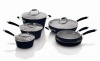 Fagor Michelle B. 10-Piece Induction Ready Forged Aluminum Cookware Set, Black