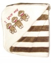 Baby Starters Sock Monkey Striped Blanket, Tan