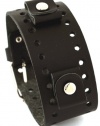 Nemesis #BN-K Black Wide Leather Cuff Wrist Watch Band