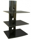 Mount-It! Triple Glass Shelves DVD/DVR/Component Wall Mount Shelf with Cable Management System