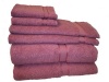 Prestige 100-Percent Egyptian Cotton With Rayon Dobby 6-Piece Towel Set, Antique Rose