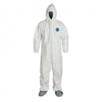 DuPont TY122S Disposable Elastic Wrist, Bootie & Hood White Tyvek Coverall Suit 1414, Size XXLarge, Sold by the Each