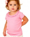 Kavio! Infants Sunflower Short Sleeve Top - Baby Pink - 24M