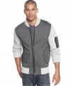 Sean John makes a bomber jacket that doesn't stint on style-even though it happens to be made of comfy knit fleece.