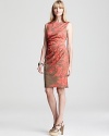 Fashioned in crisp cotton, this Anne Klein Dress sheath dress flaunts a tropical floral print for fresh summer style.