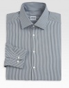 A double dose of sophisticated stripes, handsomely woven in crisp cotton.Button-frontSpread collarCottonDry cleanImported