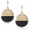 Kenneth Cole New York Black and Gold Circle Drop Earrings