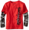 Quiksilver Boys 2-7 Brigade Kids Twofer Shirt, Red/Army, Medium