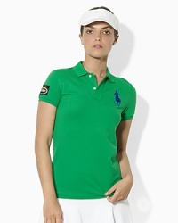 Ralph Lauren's official limited edition US Open polo shirt is rendered in breathable stretch mesh and mercerized for a subtle, chic luster.