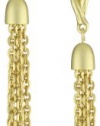 T Tahari Bamboo Gold Tassel Drop Earrings with Post