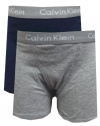 Calvin Klein Boys Grey / Navy 2 Pack boxer briefs for boys (16/18)