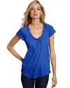 Calvin Klein Jeans Women's Short Sleeve Pleated Flutter Top