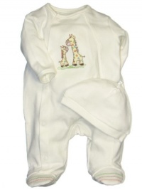 Little Me Layette Footie, Giraffe, Ivory