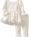 Sweet Heart Rose Baby-girls Infant Sparkle Knit Legging Set, Ivory, 18 Months