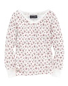 A vintage-inspired floral print and delicate bow detail give this classic long-sleeved top timeless appeal.