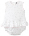 Noa Lily Baby-Girls Newborn Flower Print Sleeveless Bubble Panty Dress, White, 6 Months