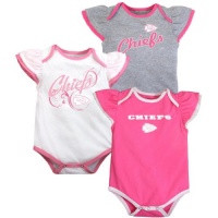 Newborn Kansas City Chiefs 3 Piece Creeper Set (0/3M - 6/9m) 6-9 Months