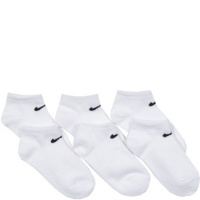 Nike Kids 6 Pack Low Cut Socks with Swoosh Logo (6 Pairs) White, 13-3 Shoe/ 6-7 Sock (Toddler/Kids)