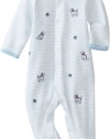 Little Me Baby-Boys Newborn Puppy Schiffli Footie and Hat, Light Blue Stripe, Newborn